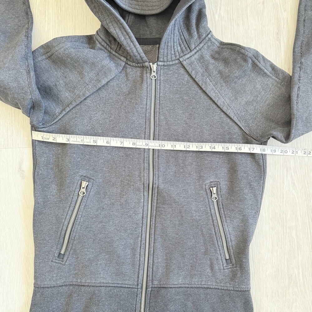 Lululemon Scuba Hoodie II Full-Zip Heathered Charcoal Grey 6 Women Pleated RARE - Picture 10 of 11